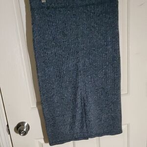 Wilfred Textured Blue Pencil Skirt